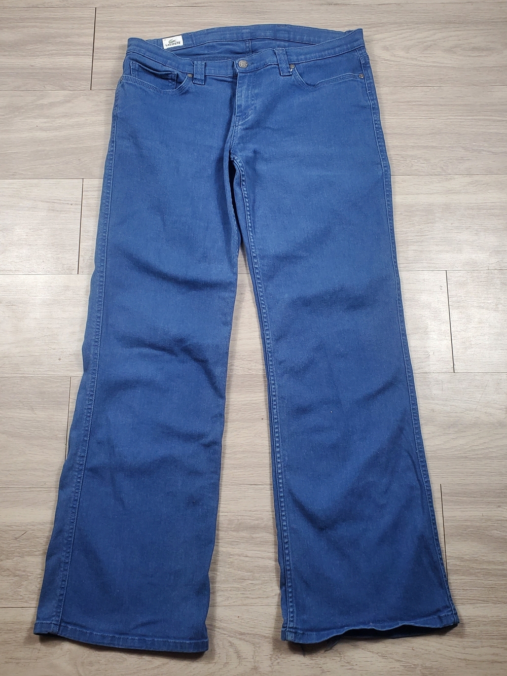 Lacoste Men's Size 46 Low Rise Jeans 35x32 Blue Stretch Denim